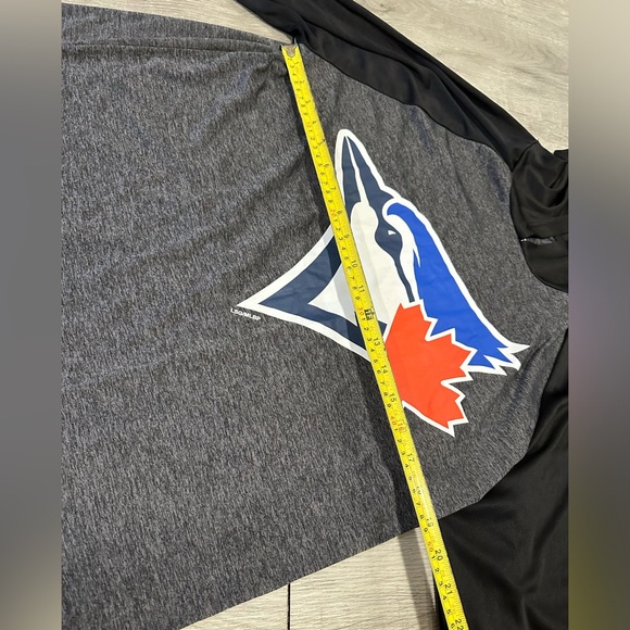Toronto Blue Jays pullover hoodie long sleeve grey black MLB baseball team large - Picture 5 of 7